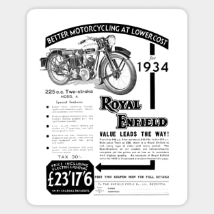 A vintage Royal Enfield Advert Magnet